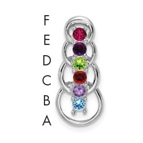 14k White Gold 6 Stone Family Pendant Mounting