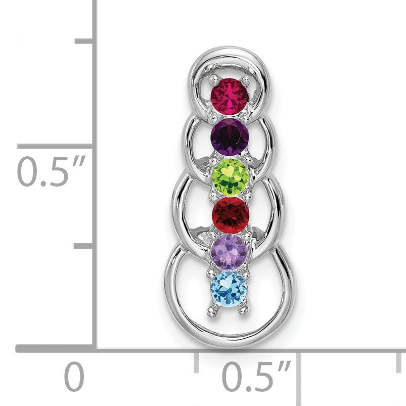 14k White Gold 6 Stone Family Pendant Mounting