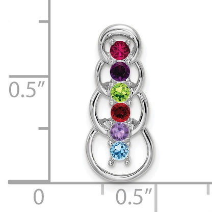 14k White Gold 6 Stone Family Pendant Mounting