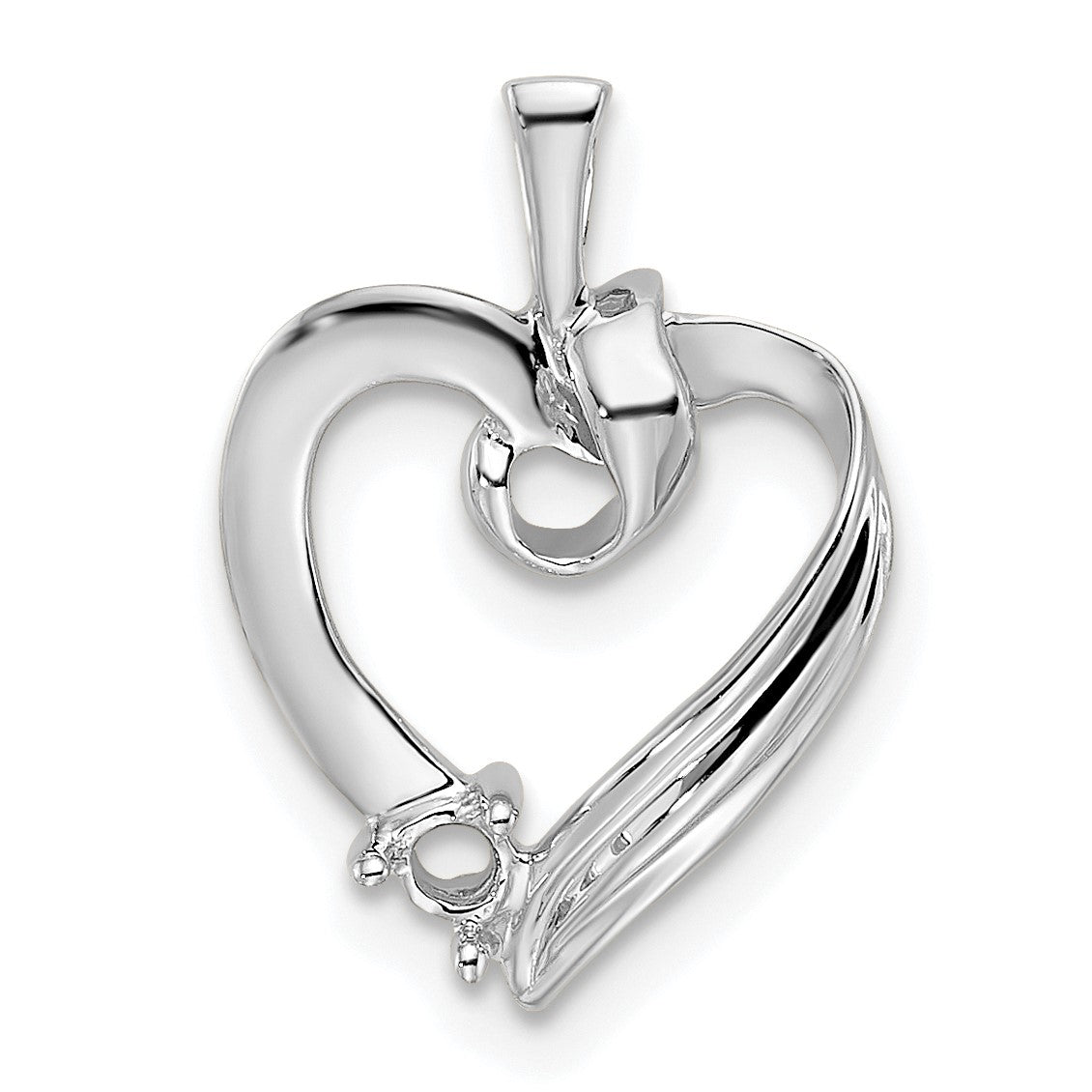 14k White Gold 1 Stone Family Pendant Mounting