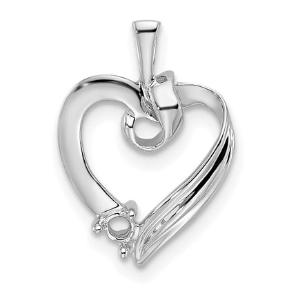 14k White Gold 1 Stone Family Pendant Mounting