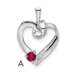 14k White Gold 1 Stone Family Pendant Mounting