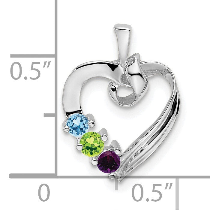 14k White Gold 3 Stone Family Pendant Mounting