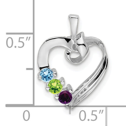 14k White Gold 3 Stone Family Pendant Mounting