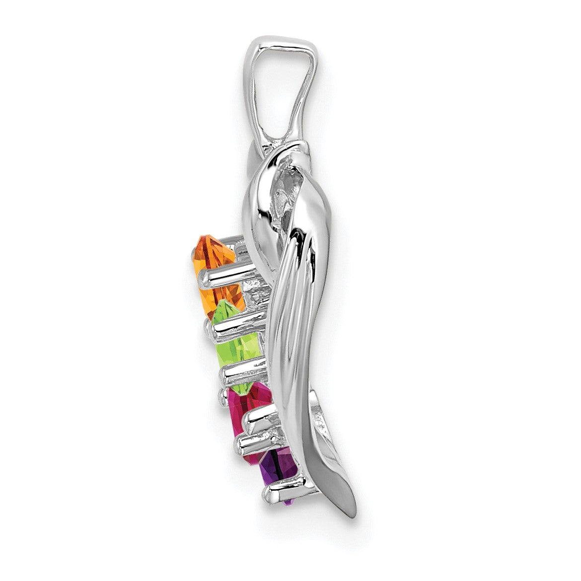 14k White Gold 4 Stone Family Pendant Mounting