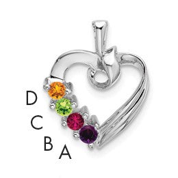 14k White Gold 4 Stone Family Pendant Mounting