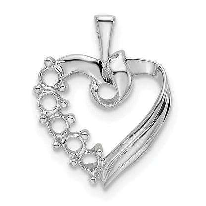 14k White Gold 5 Stone Family Pendant Mounting