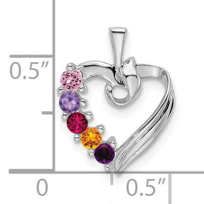 14k White Gold 5 Stone Family Pendant Mounting