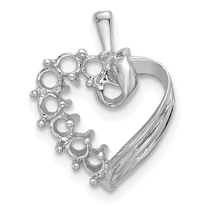 14k White Gold 7 Stone Family Pendant Mounting