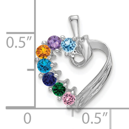 14k White Gold 7 Stone Family Pendant Mounting