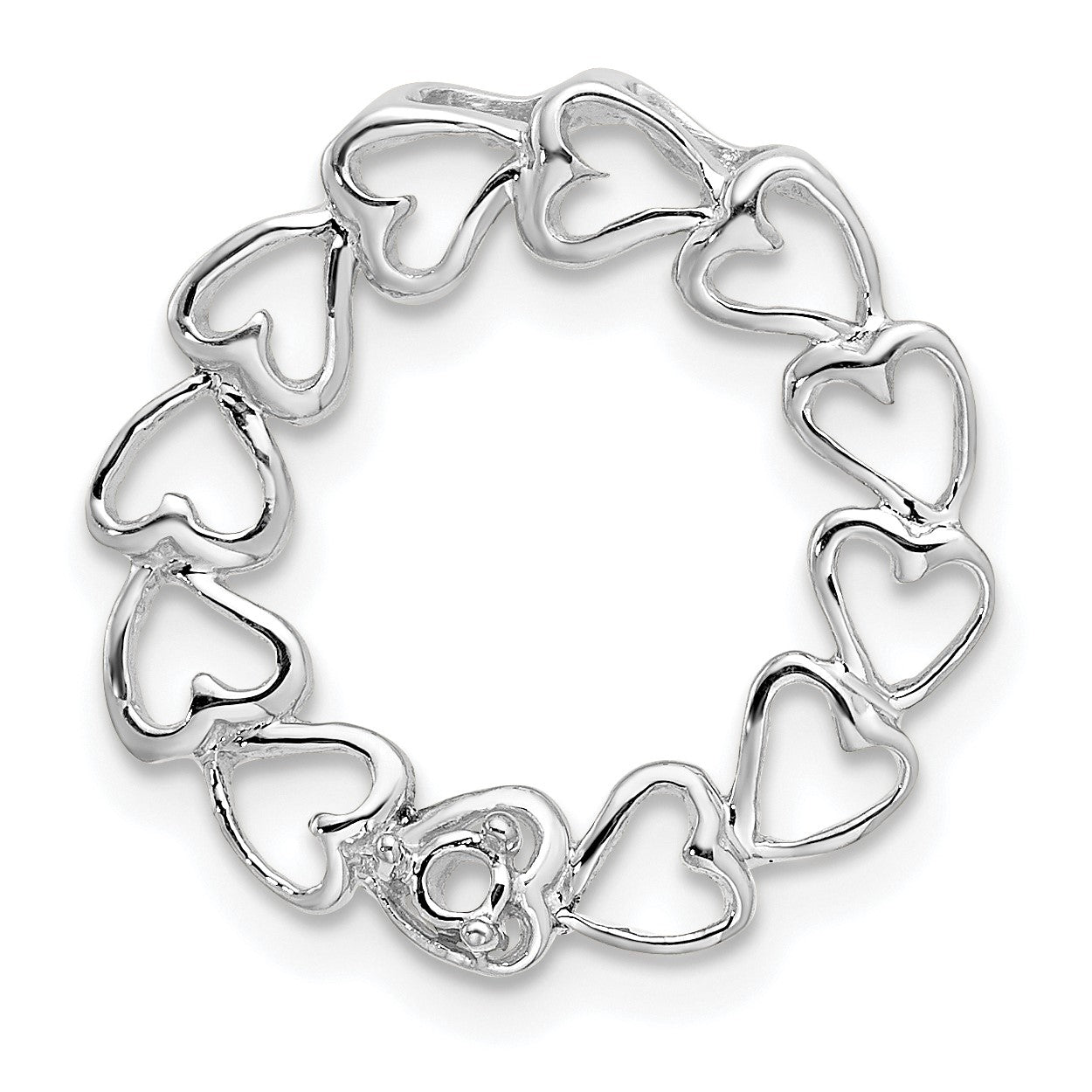 14k White Gold 1 Stone Family Pendant Mounting
