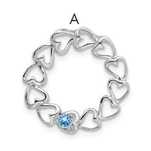 14k White Gold 1 Stone Family Pendant Mounting