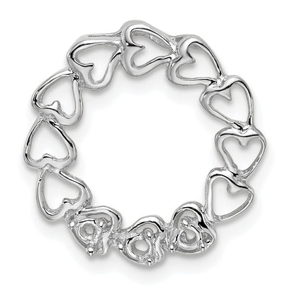 14k White Gold 3 Stone Family Pendant Mounting