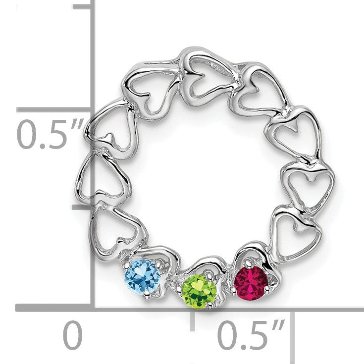 14k White Gold 3 Stone Family Pendant Mounting