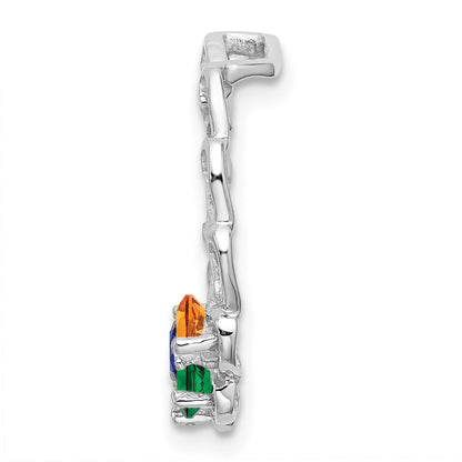 14k White Gold 4 Stone Family Pendant Mounting