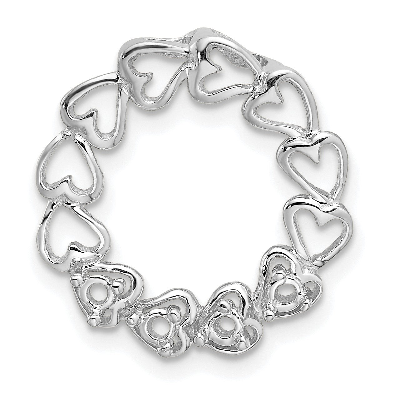 14k White Gold 4 Stone Family Pendant Mounting