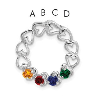 14k White Gold 4 Stone Family Pendant Mounting