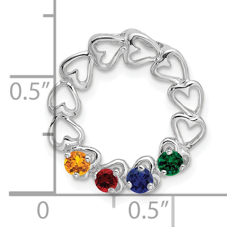 14k White Gold 4 Stone Family Pendant Mounting