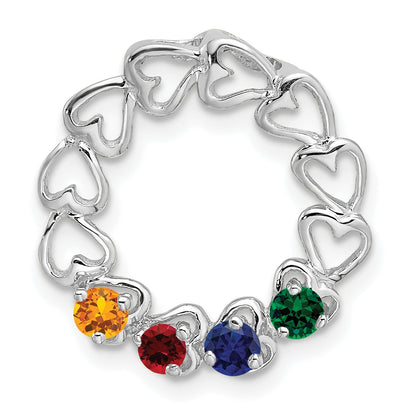 14k White Gold 4 Stone Family Pendant Mounting