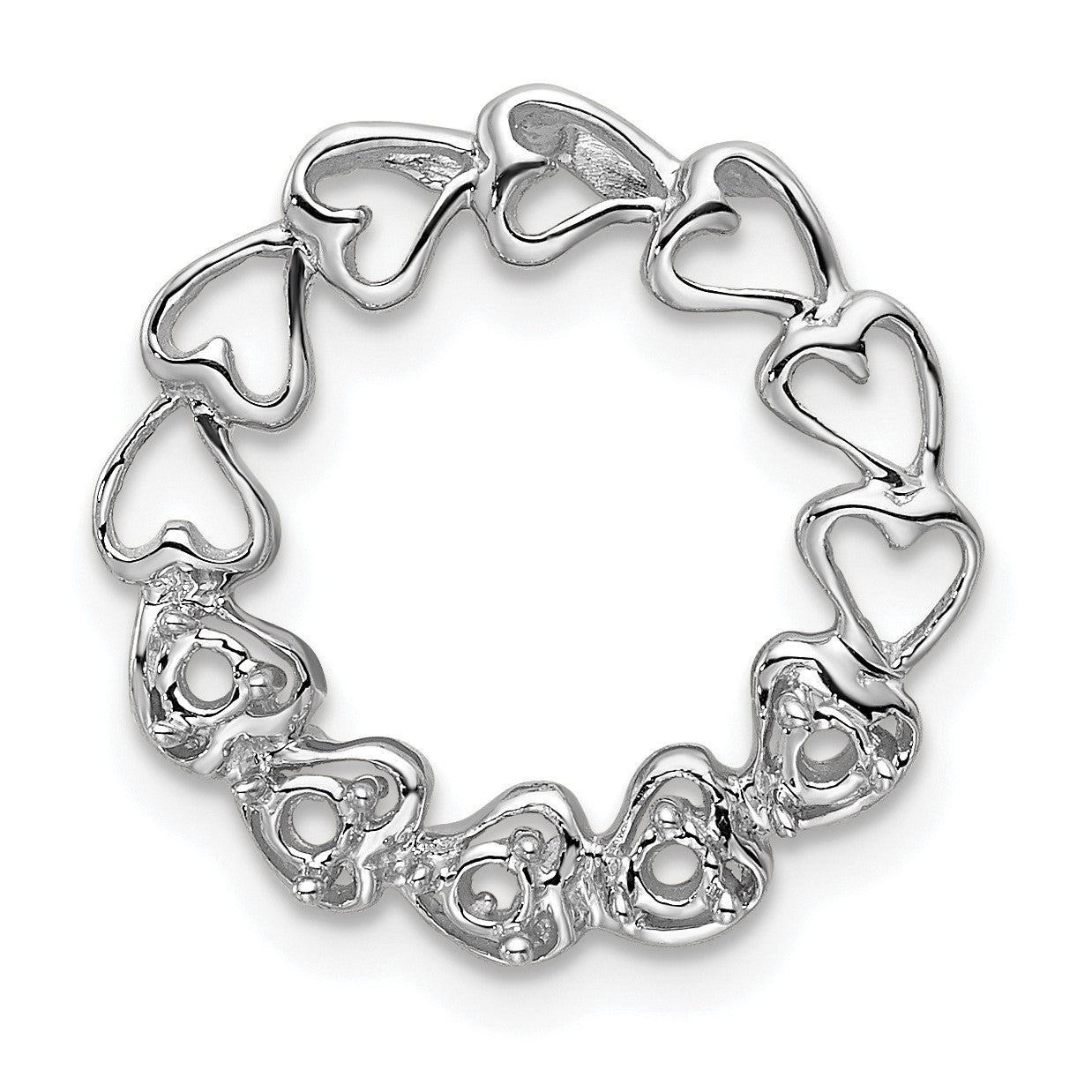 14k White Gold 5 Stone Family Pendant Mounting