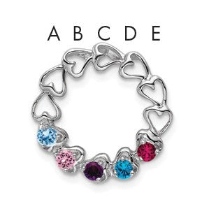 14k White Gold 5 Stone Family Pendant Mounting