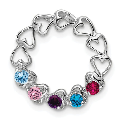 14k White Gold 5 Stone Family Pendant Mounting