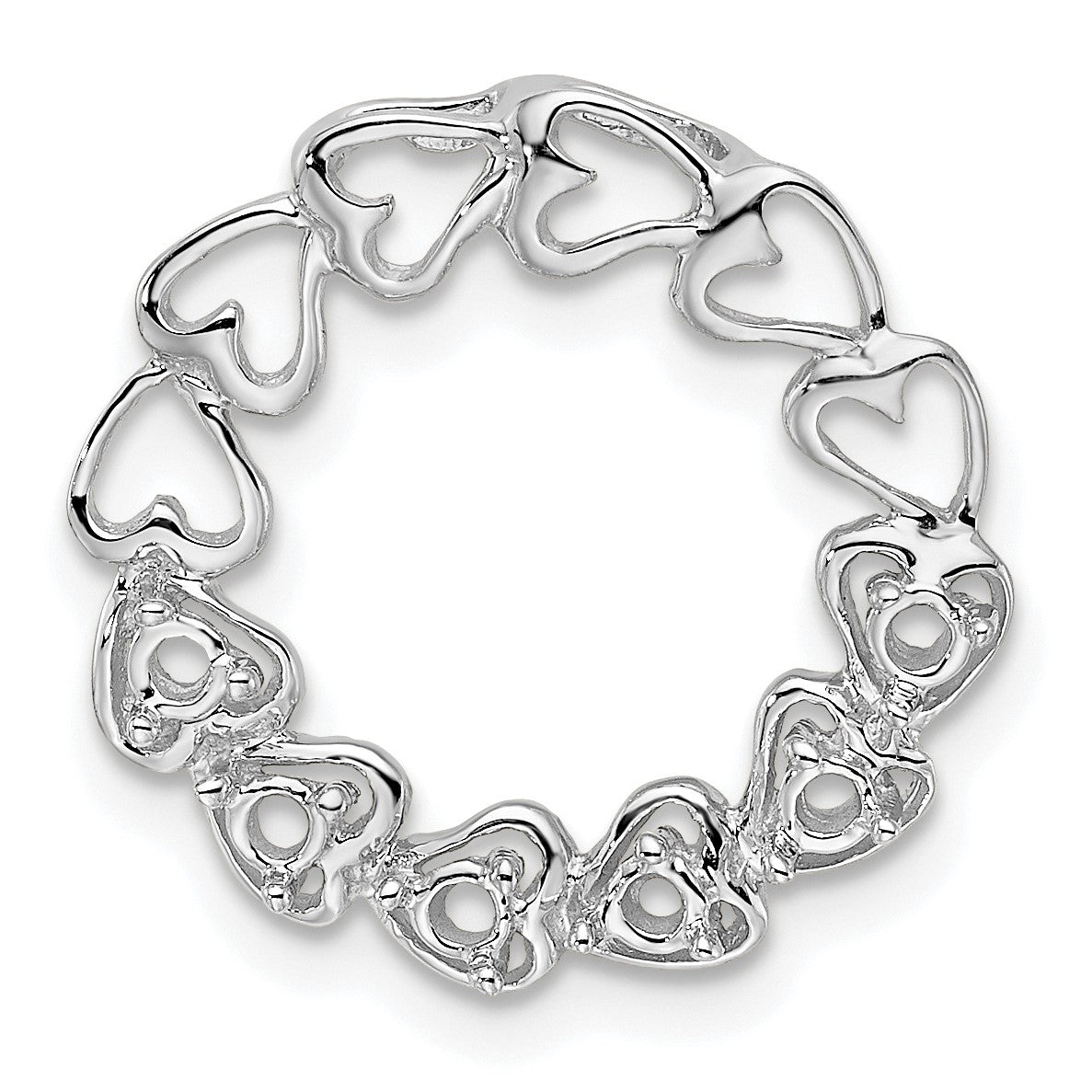 14k White Gold 6 Stone Family Pendant Mounting