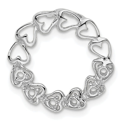 14k White Gold 6 Stone Family Pendant Mounting