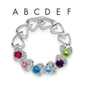14k White Gold 6 Stone Family Pendant Mounting