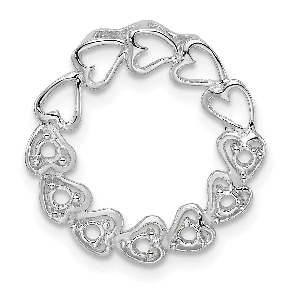 14k White Gold 7 Stone Family Pendant Mounting