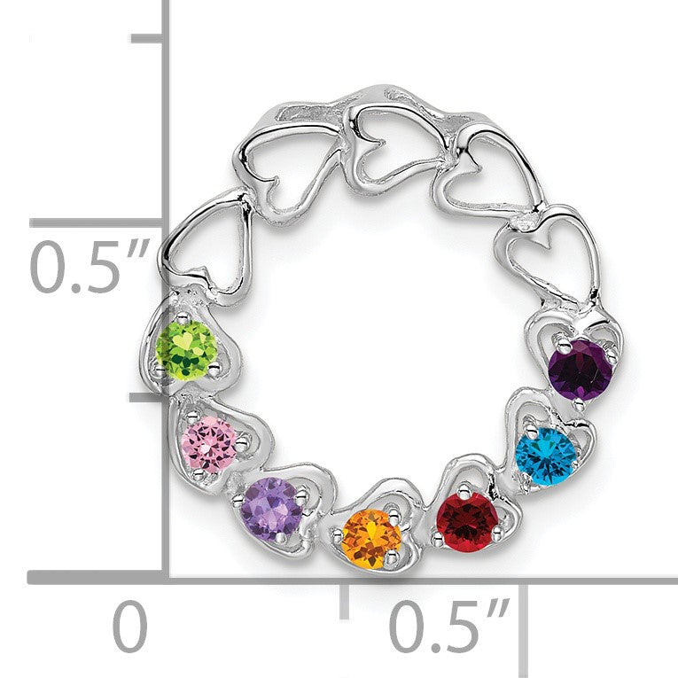 14k White Gold 7 Stone Family Pendant Mounting