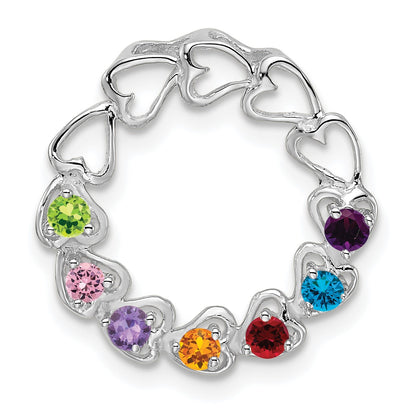 14k White Gold 7 Stone Family Pendant Mounting