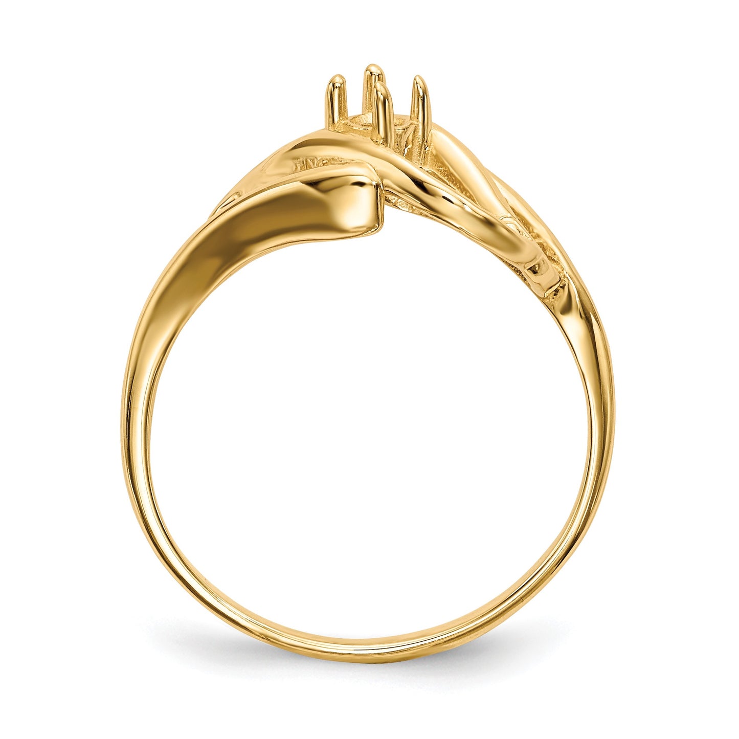 14k Polished 1-Stone Mothers Ring Mounting