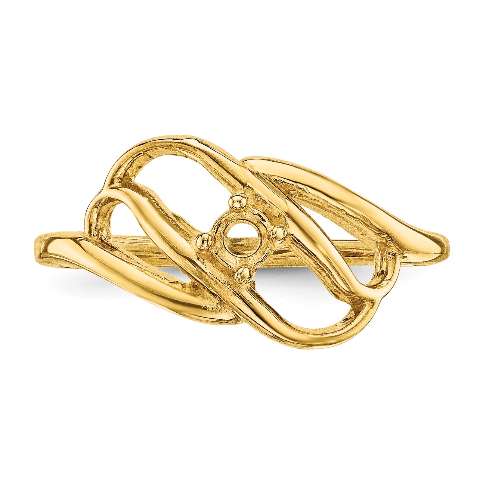 14k Polished 1-Stone Mothers Ring Mounting