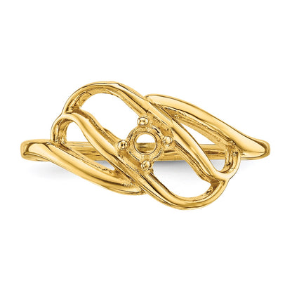 14k Polished 1-Stone Mothers Ring Mounting