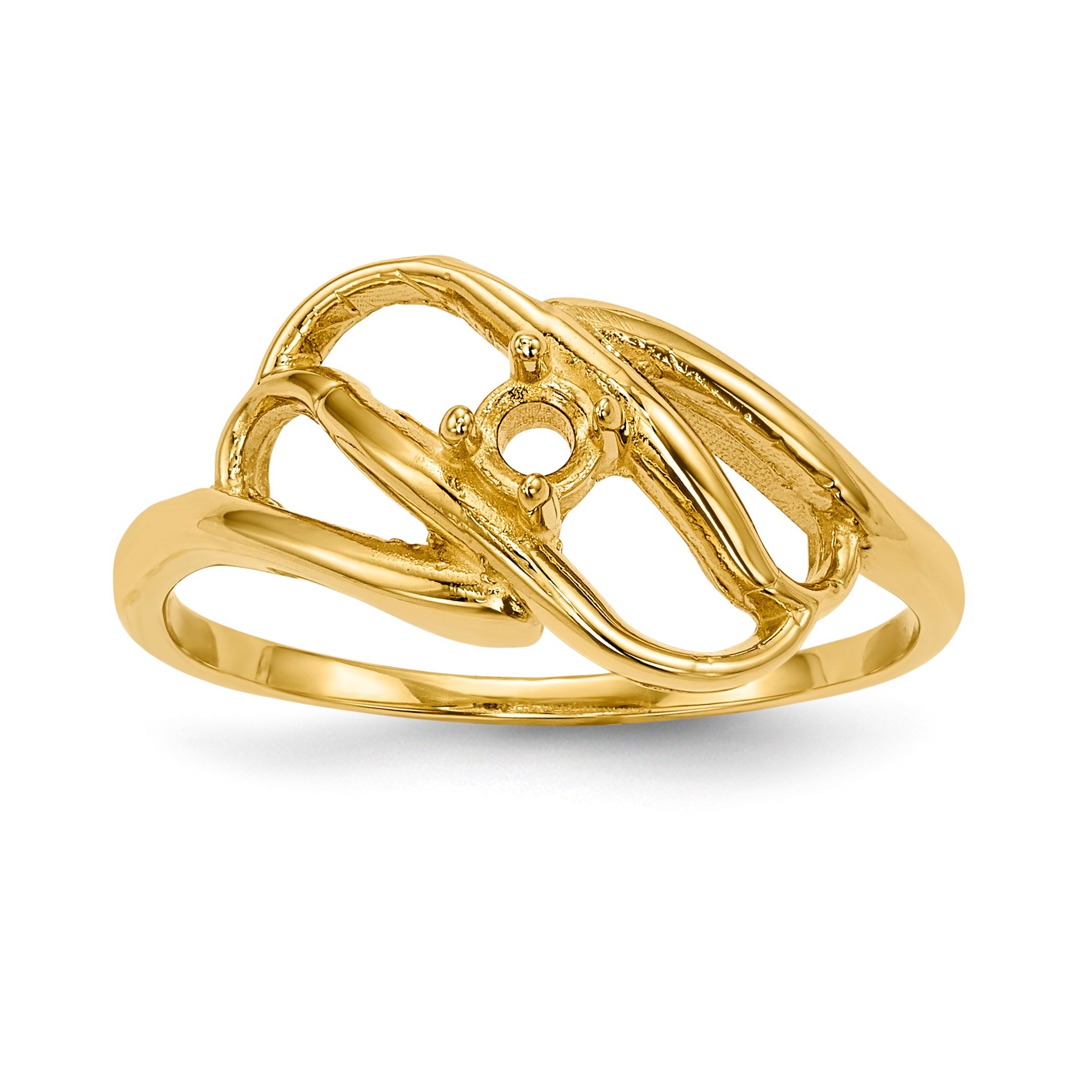 14k Polished 1-Stone Mothers Ring Mounting