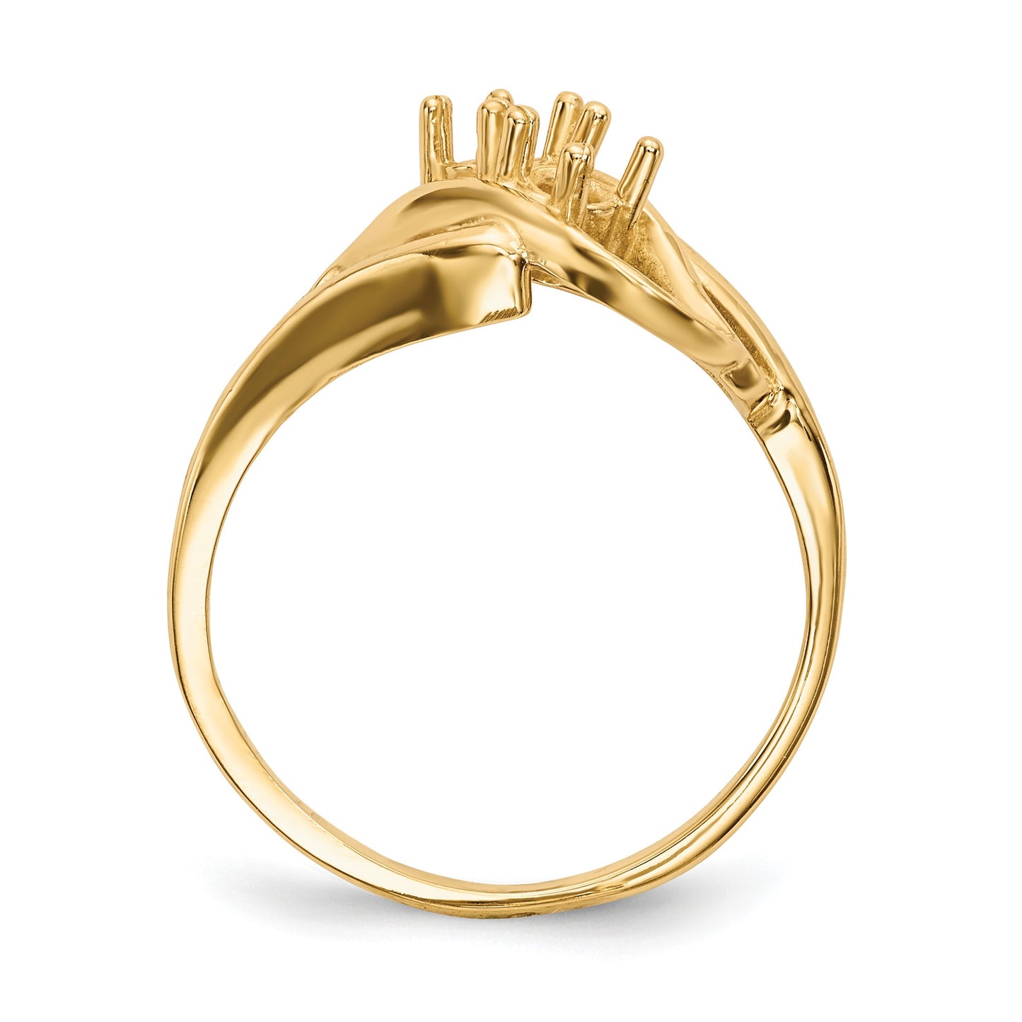 14k Polished 2-Stone Mothers Ring Mounting