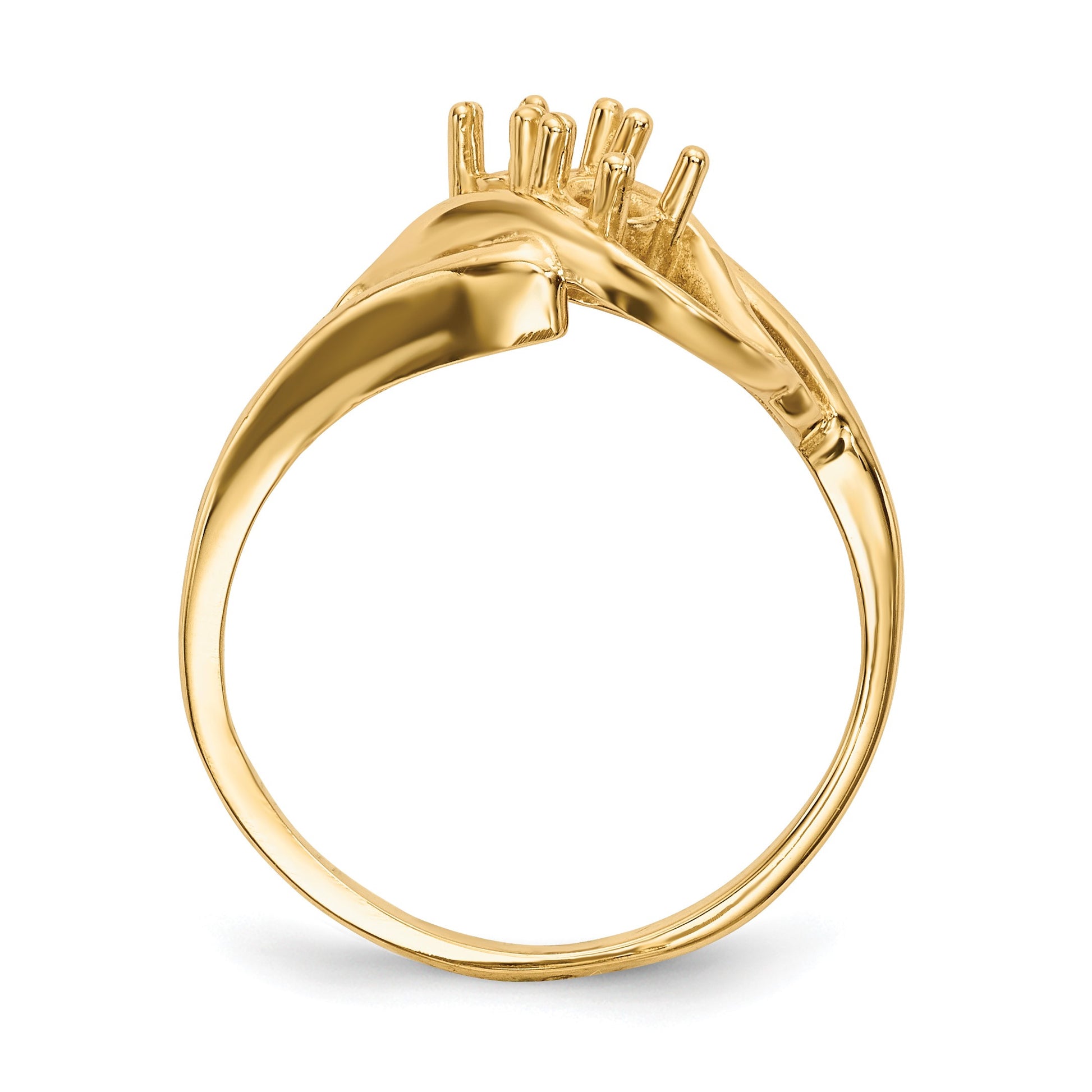 14k Polished 2-Stone Mothers Ring Mounting