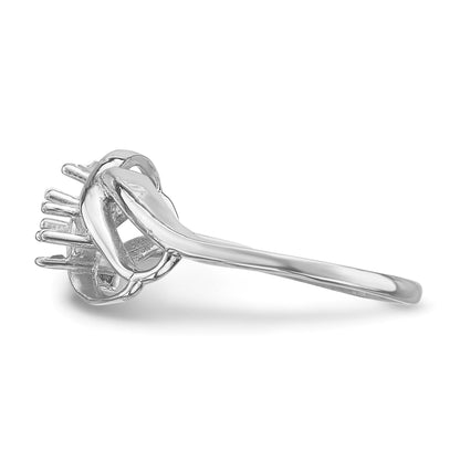 14k White Gold Polished 2-Stone Mothers Ring Mounting