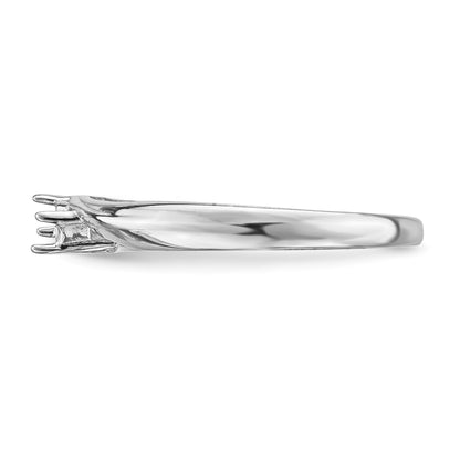 14k White Gold Polished 1-Stone Mothers Ring Mounting