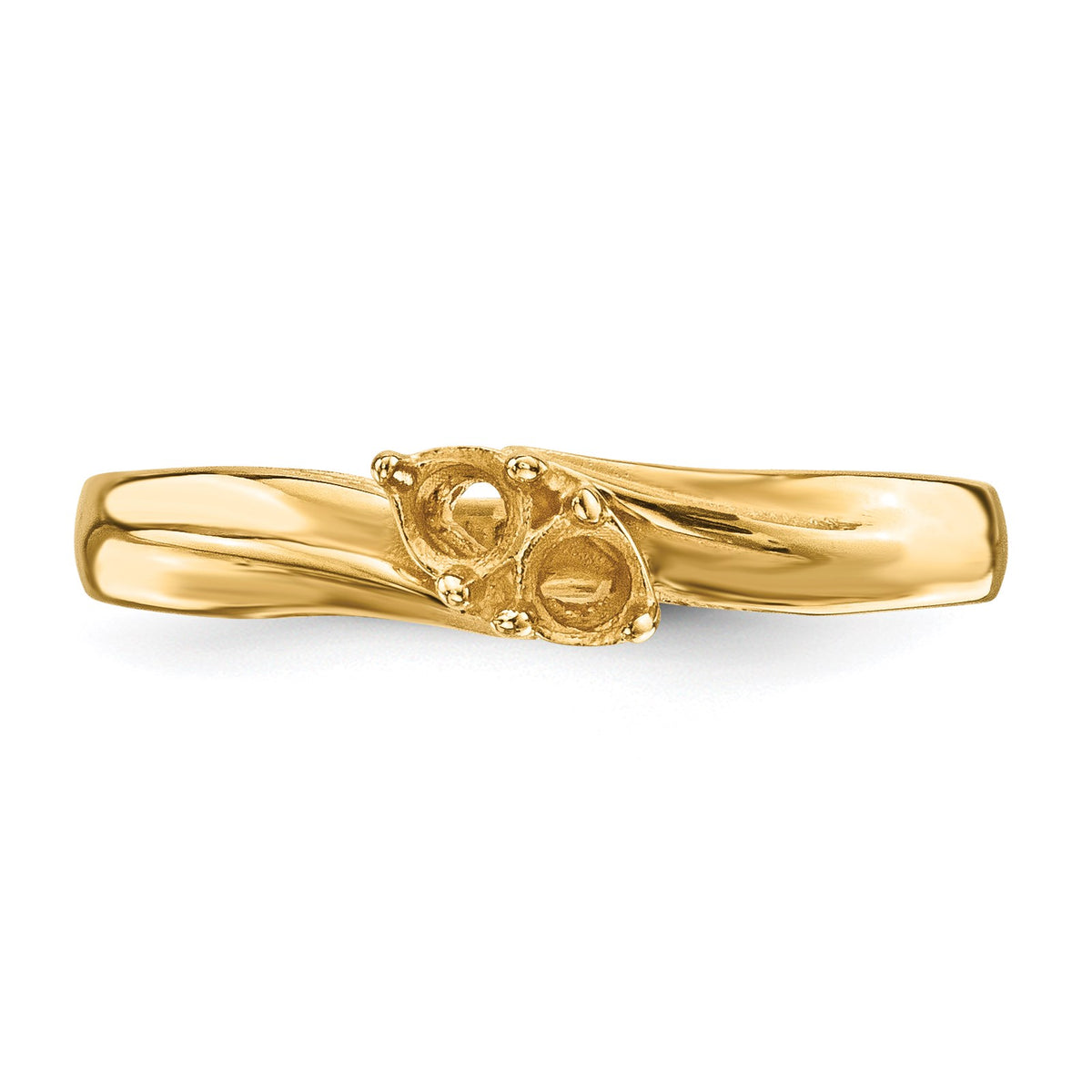 14k Polished 2-Stone Mothers Ring Mounting