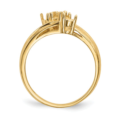 14k Polished 3-Stone Mothers Ring Mounting