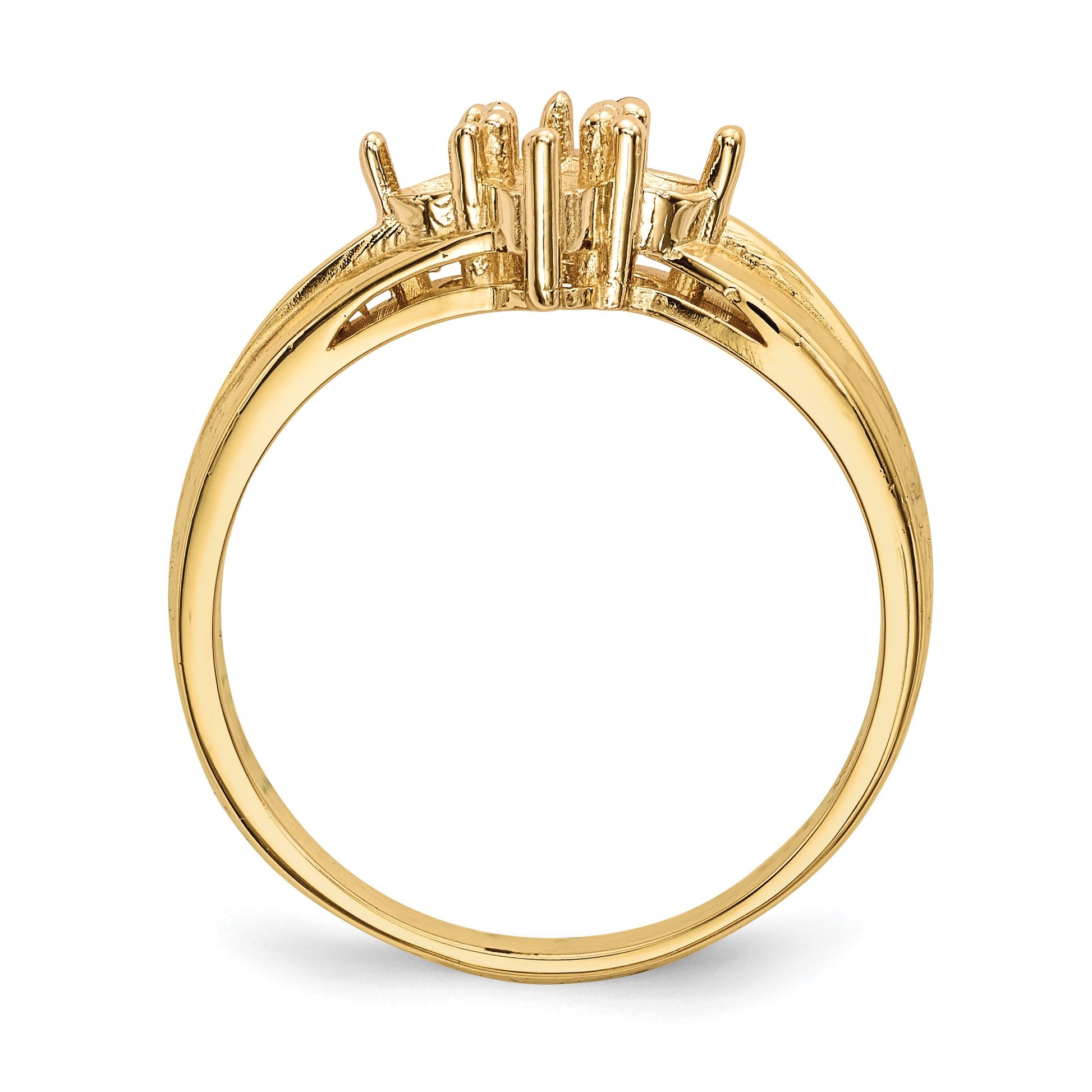 14k Polished 4-Stone Mothers Ring Mounting