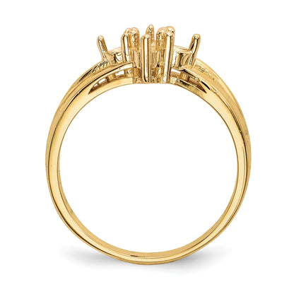 14k Polished 4-Stone Mothers Ring Mounting