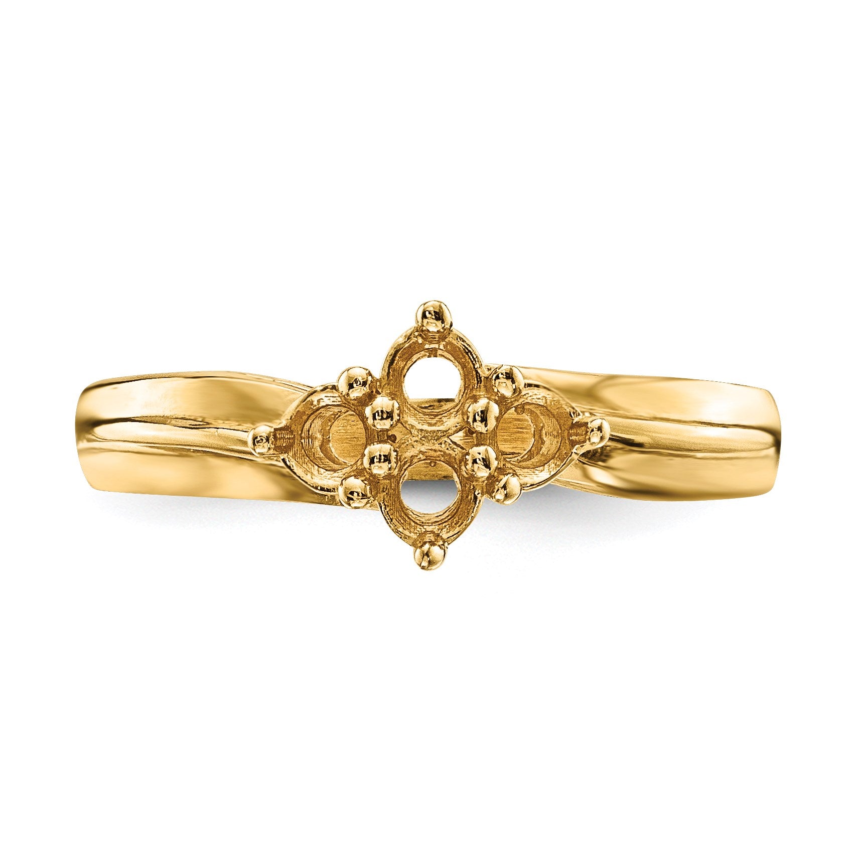 14k Polished 4-Stone Mothers Ring Mounting