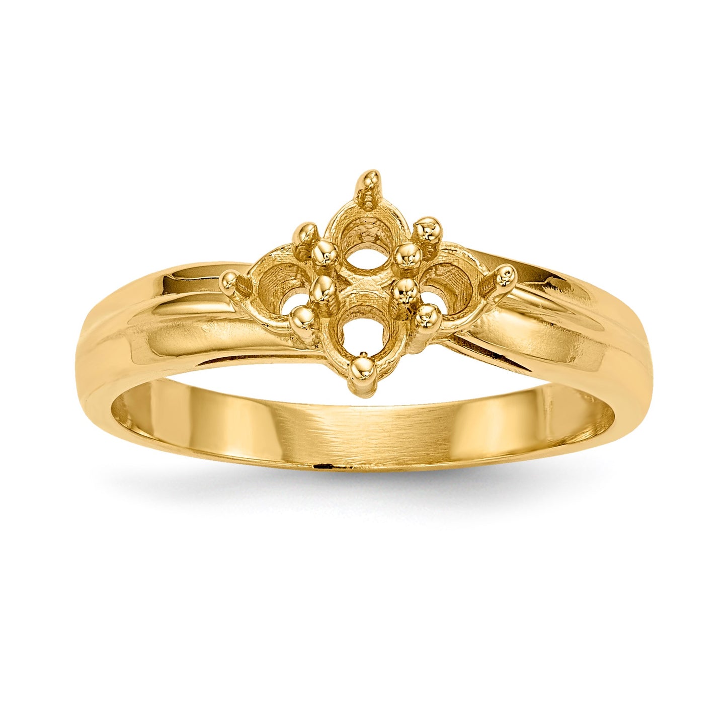 14k Polished 4-Stone Mothers Ring Mounting