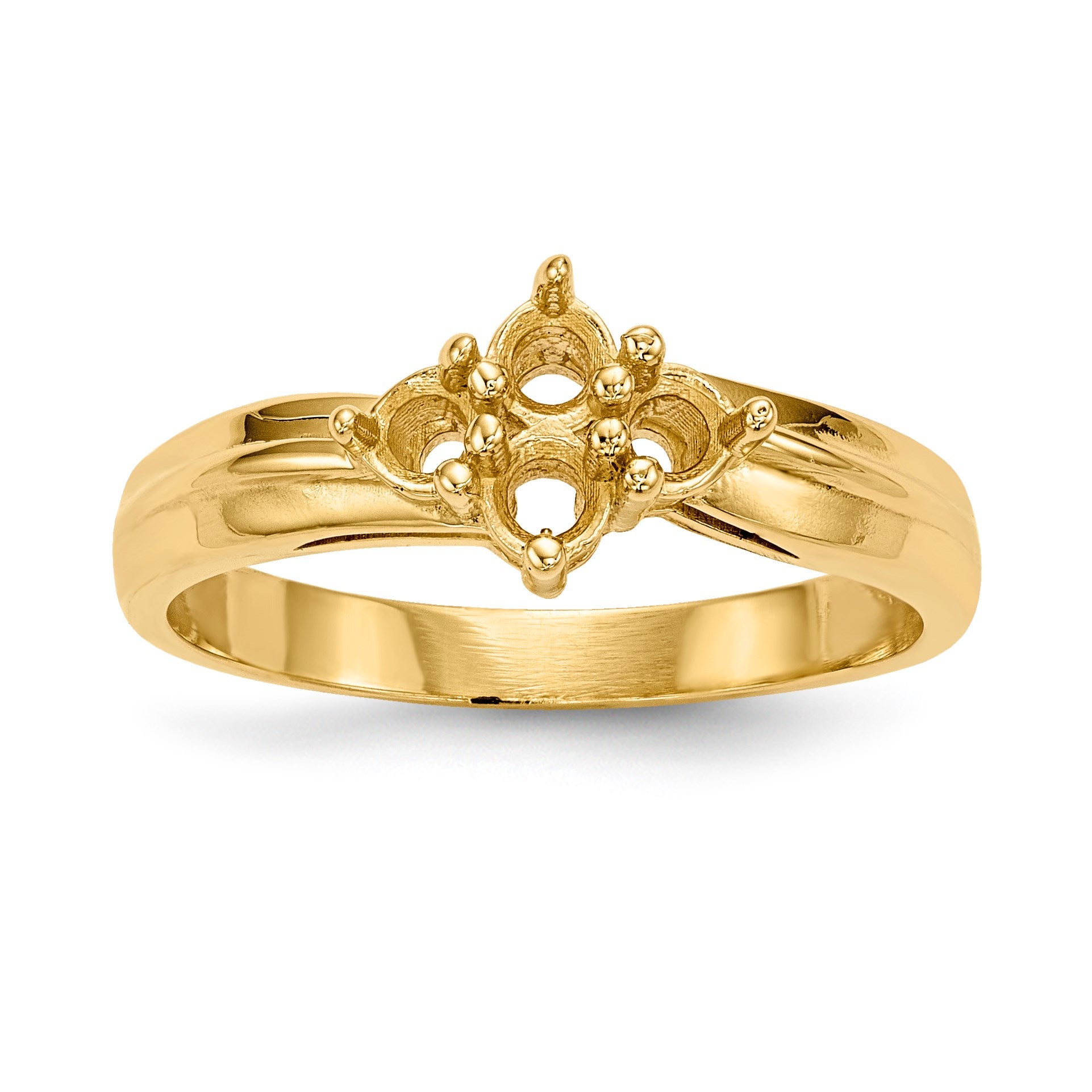 14k Polished 4-Stone Mothers Ring Mounting