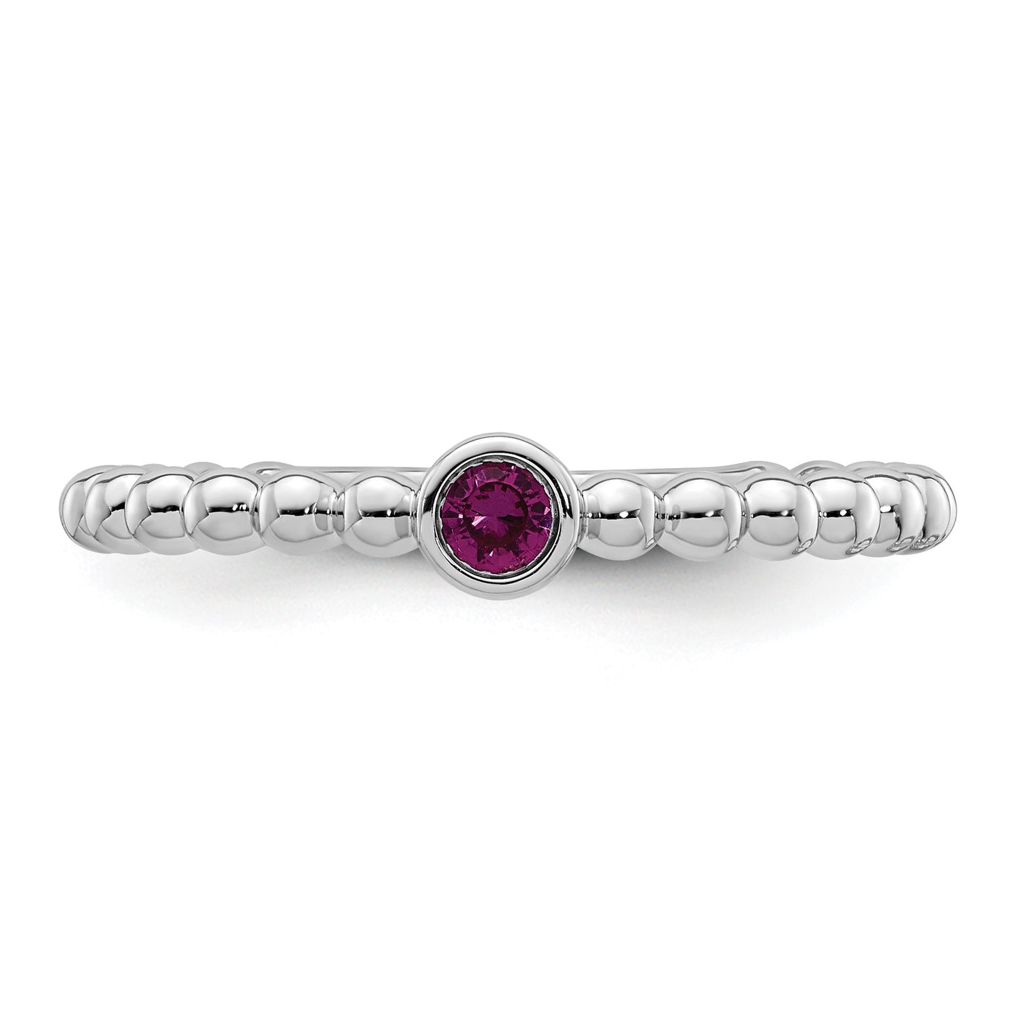 14k White Gold 1 Birthstone Mother's Ring Mounting