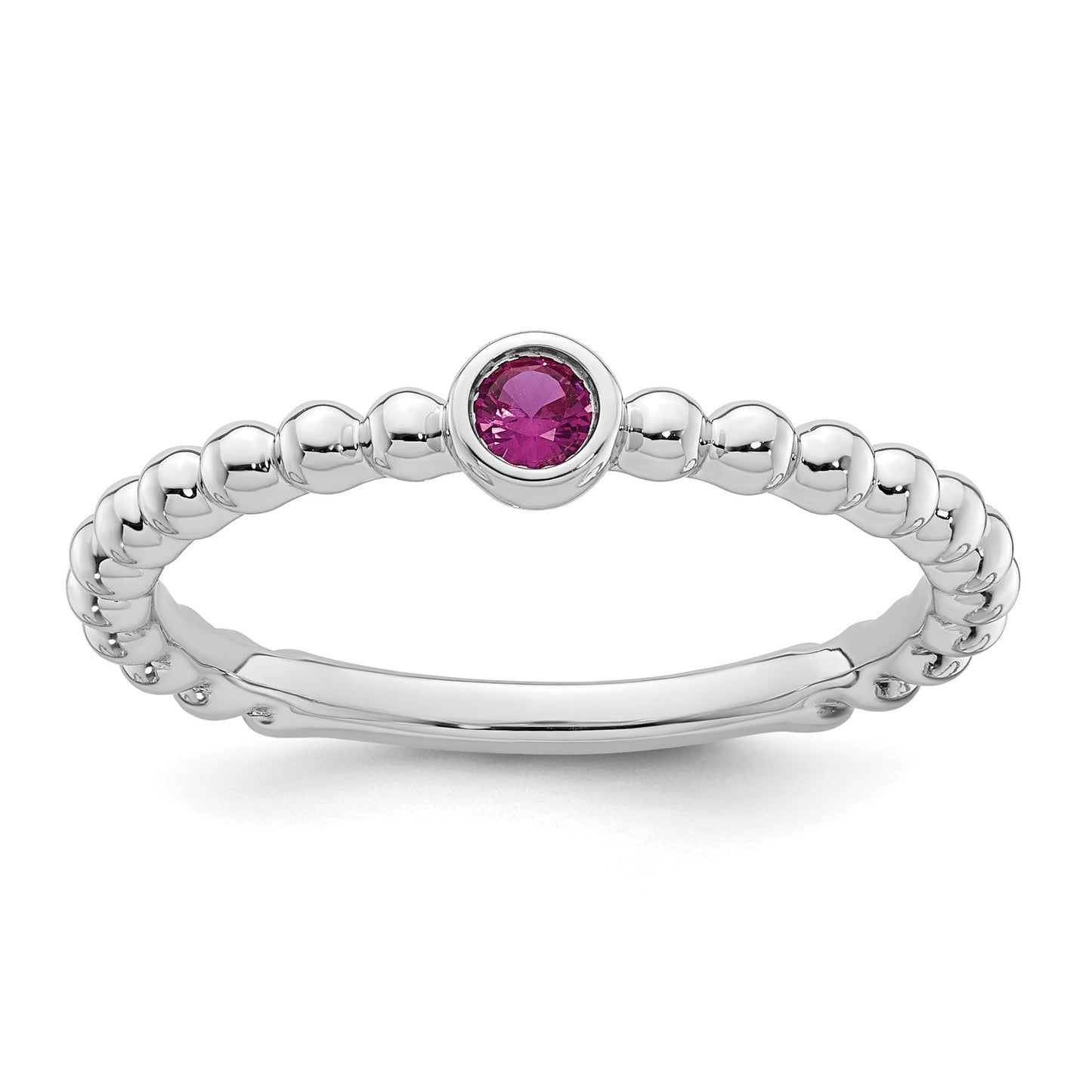 14k White Gold 1 Birthstone Mother's Ring Mounting