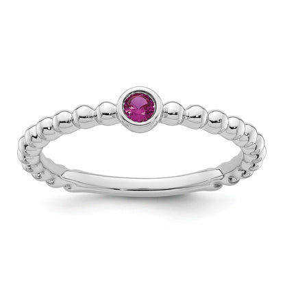 14k White Gold 1 Birthstone Mother's Ring Mounting